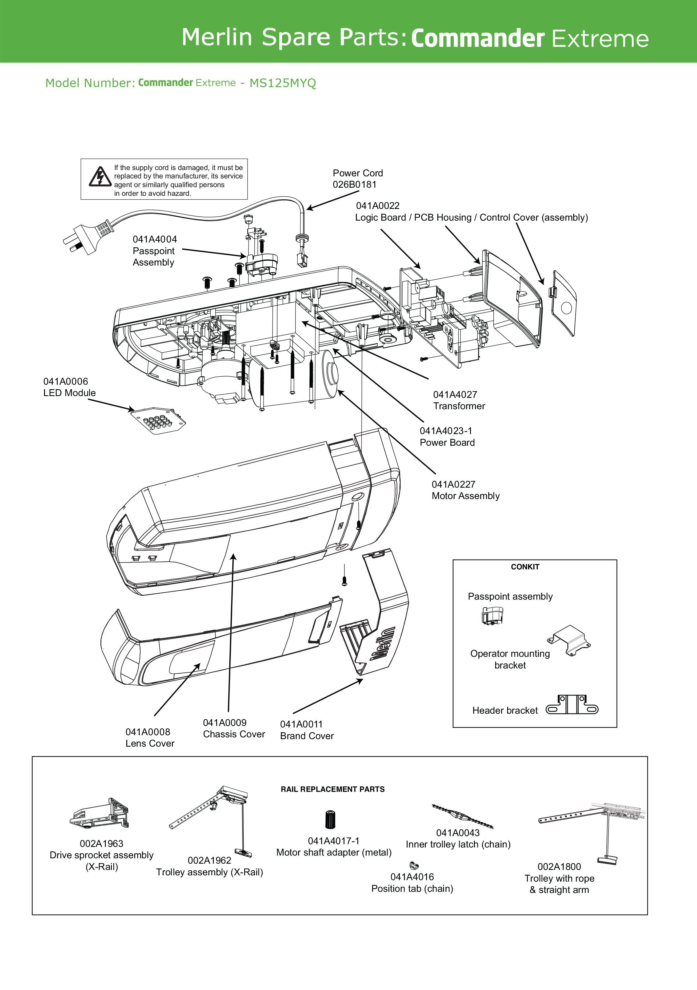 Genuine Merlin Position Tab (Chain) Commander Extreme (MS125MYQ) | Remote Pro